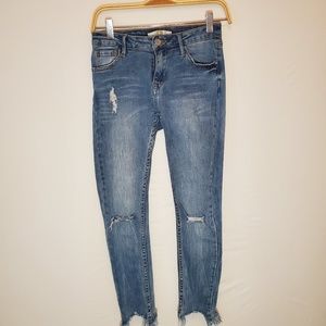 Papaya Ripped Cropped Jean